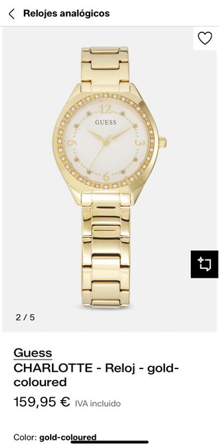 Reloj Guess Charlotte Unisex Dorado