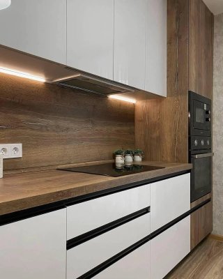 Cocina Modular Negra y Blanca