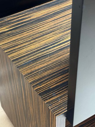 Mueble Cubo Madera Negro y Marrón