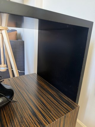Mueble Cubo Madera Negro y Marrón