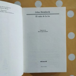 El raïm de la ira John Steinbeck Edicions 62