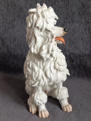 Figura perro Caniche porcelana Algora