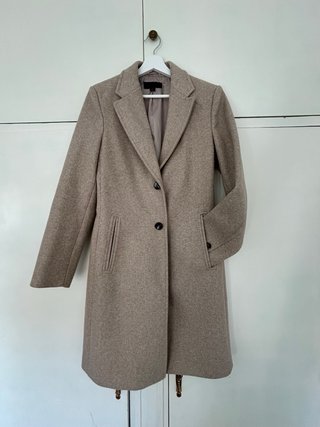 Abrigo paño beige/gris