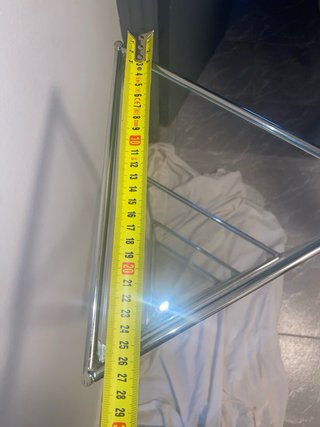Estantería esquinera triangular cristal metal 80s