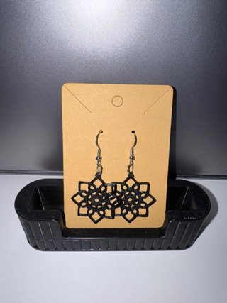 Orecchini stampa 3D neri mandala