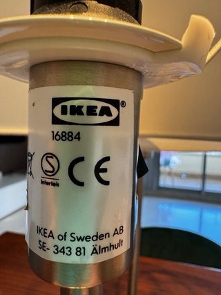 2 Lámparas Mesita Noche Ikea Tela Metal