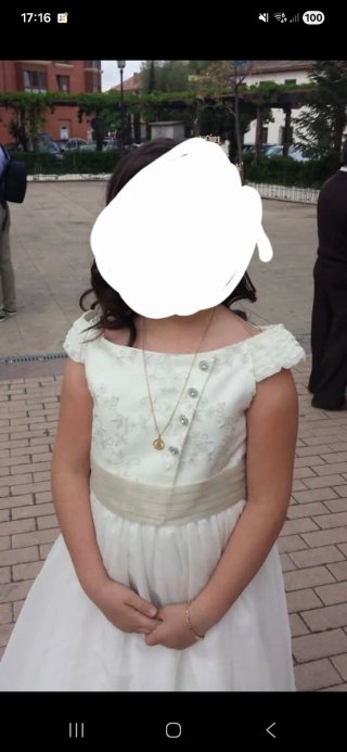 Vestido de Comunión Blanco, bordado