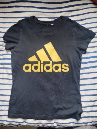 Camiseta Adidas Azul, blanco y negro Talla 13-14