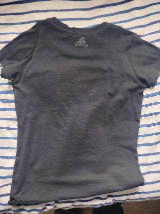 Camiseta Adidas Azul, blanco y negro Talla 13-14