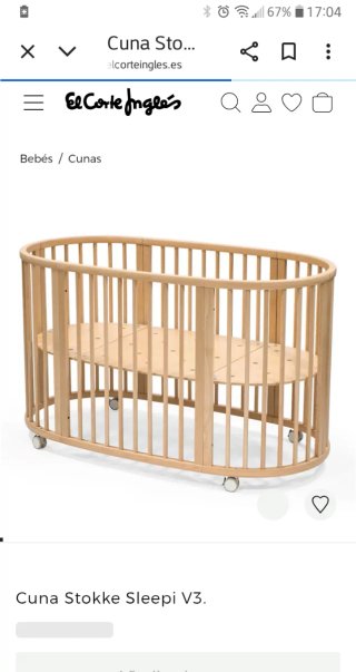 Cuna Stokke (posiblemente con sábanas)