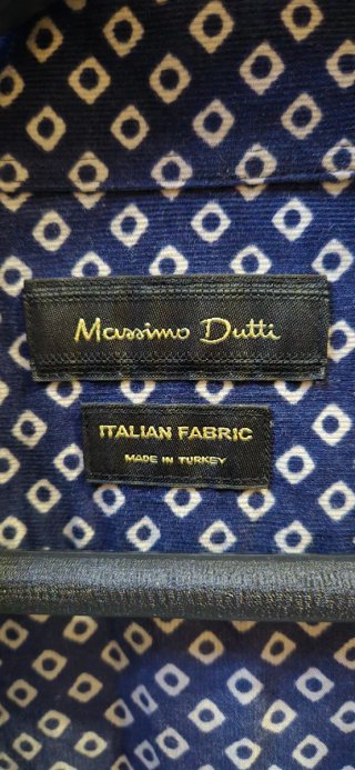 Camisa Massimo Dutti estampada azul y blanco