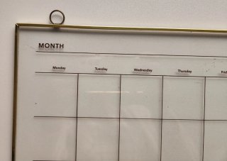 Pizarra de cristal para notas y calendario
