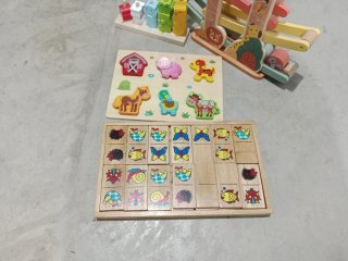 Lote Juguetes Madera: rampa, Bloques, Puzzle