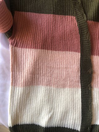 Chaqueta larga de punto multicolor