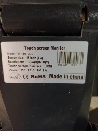 Monitor TPV Táctil Negro