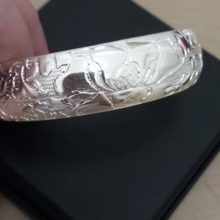Bracciale donna argento inciso