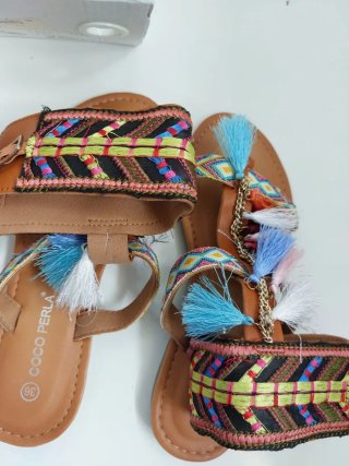 Sandali Gipsy con Perline e Nappe