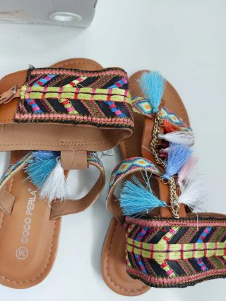 Sandali Gipsy con Perline e Nappe