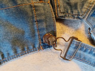 Salopette corta jeans bambina