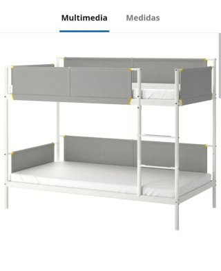 Litera IKEA VITVAL Blanco/Gris 90