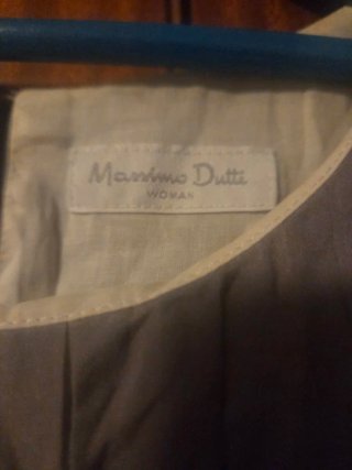 Vestido Massimo Dutti Seda Gris Talla S