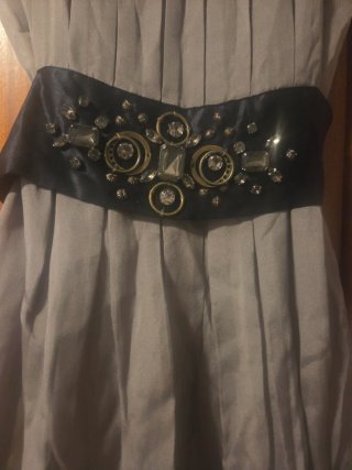 Vestido Massimo Dutti Seda Gris Talla S