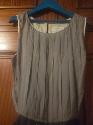 Vestido Massimo Dutti Seda Gris Talla S
