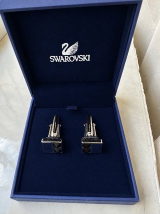 Gemelli Swarovski Originali Uomo Nero/Argento