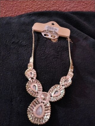 Conjunto bisutería fiesta piedras multicolor