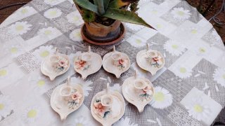 Porta candela ceramica M&D floreale