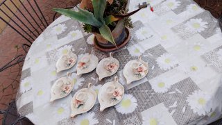 Porta candela ceramica M&D floreale