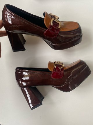 Zapatos de tacón plataforma marrones