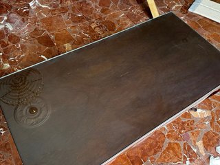 Tavolo da centro in legno massello e vetro - stile classico