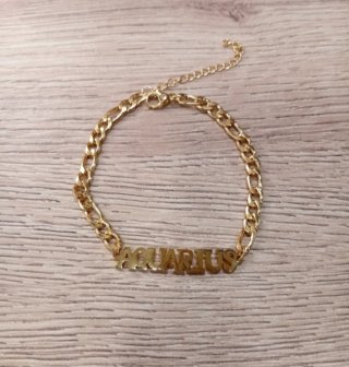 Pulsera Acuario Acero Inoxidable Dorada