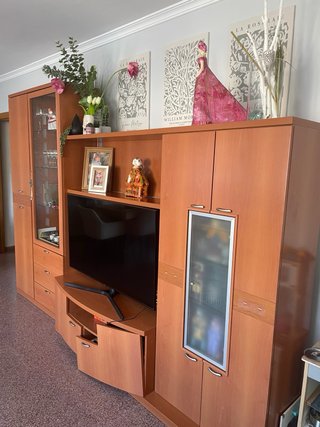 Mueble comedor moderno madera y cristal