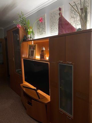 Mueble comedor moderno madera y cristal