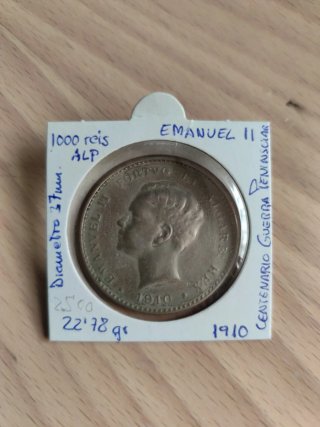 Lote 3 monedas 5 ptas. 1 de 1000 reis (Réplicas)