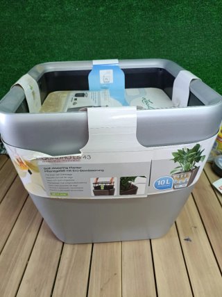 Maceta con Autorriego Quadro Premium 43 LS Gris