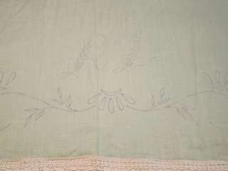 Juego Sábanas y Funda Almohada Verde Encaje