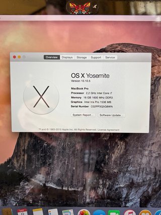 MacBook Pro Retina 15 2015 i7 16GB SSD 500GB