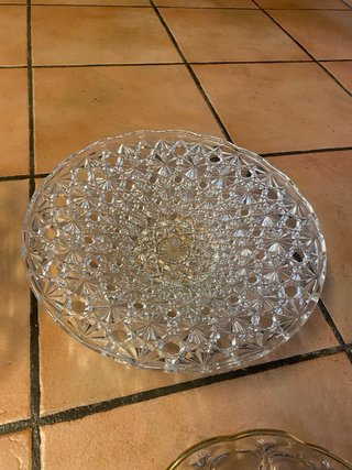 Juego de 4 bandejas de vidrio grandes