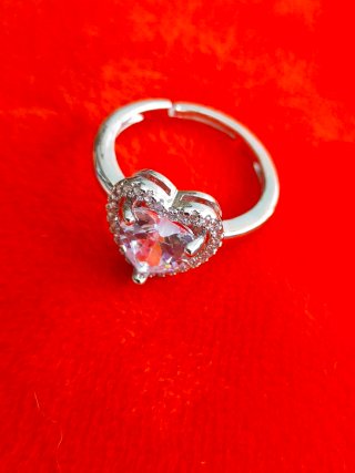 Anillo Corazón Acero Inoxidable Ajustable