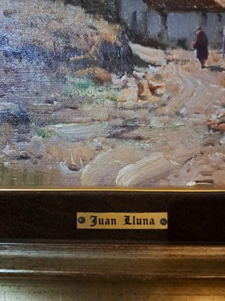 Cuadro Juan Lluna Pueblo con certificado autentic