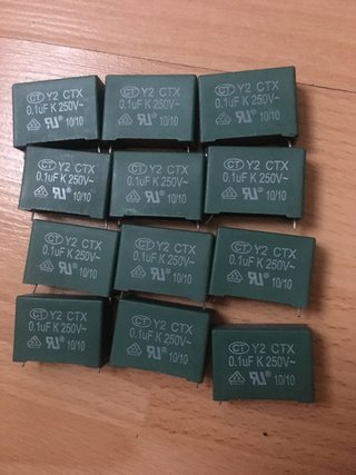 12 Condensadores CTX Y2 0.1uF 250V