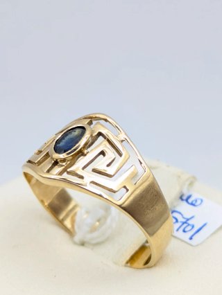 Anillo Oro 18k con Zafiro Azul