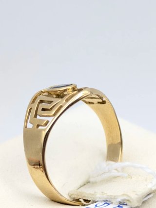 Anillo Oro 18k con Zafiro Azul