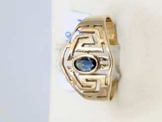 Anillo Oro 18k con Zafiro Azul