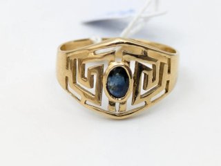 Anillo Oro 18k con Zafiro Azul