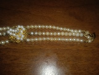 Pulsera fallera niña perlas y oro