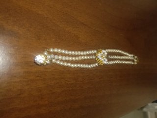 Pulsera fallera niña perlas y oro